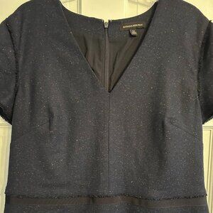 BANANA REPUBLIC Black Sheath Wool Blend Dress.